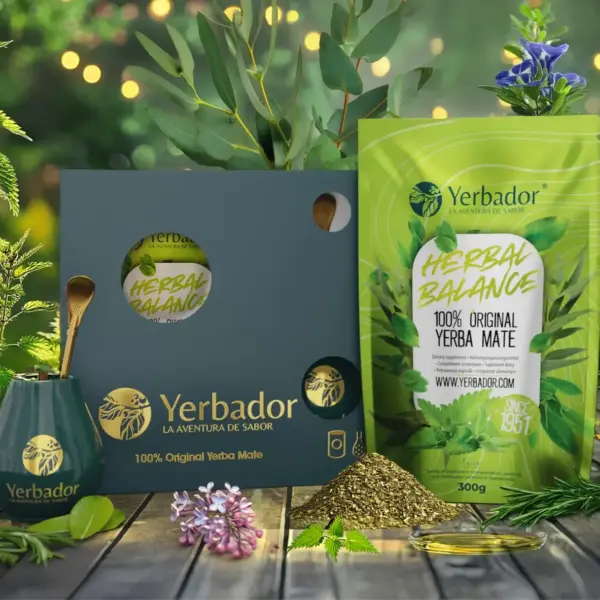 ZESTAW STARTOWY YERB MATE - BOMBILLA + MATERO + YERBA ZIOŁOWY BALANS